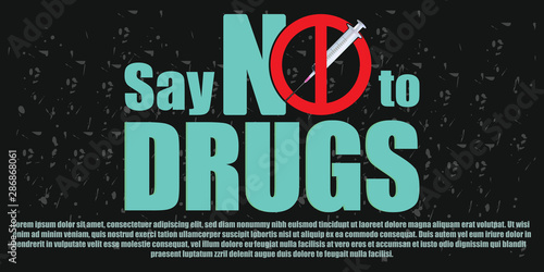 Say no to drugs in the text, international day against drug abuse, can used for banner, web template in vector.