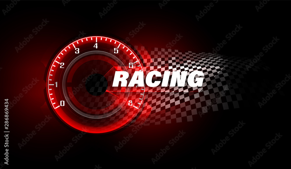 Фотография Speed motion background with fast speedometer car