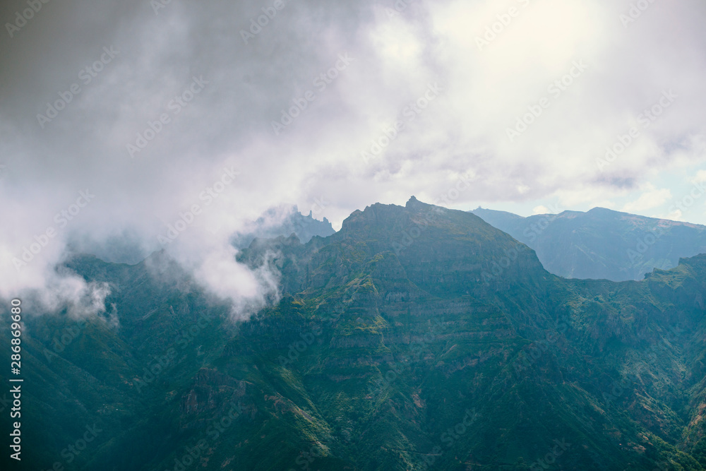 clouds above mountains