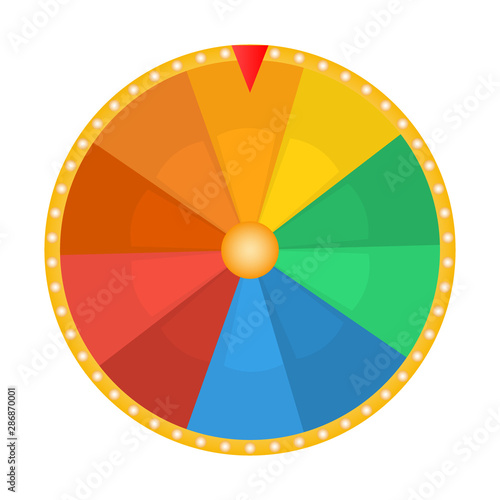 Wheel of fortune for the prize draw on a white background