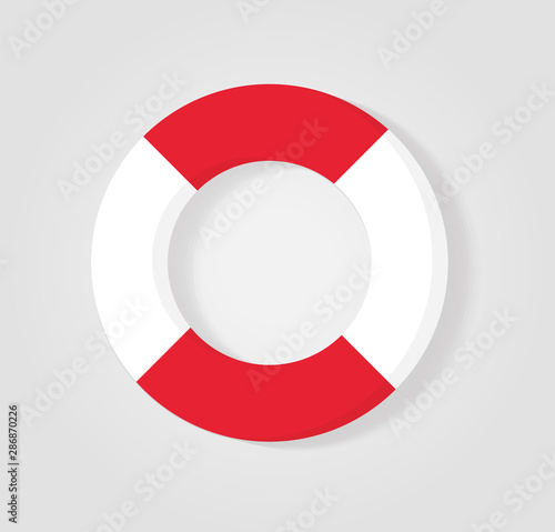 White and red Lifebuoy icon, equipment of rescuers to save drowning people, vector graphic deign element for business and holiday illustration.