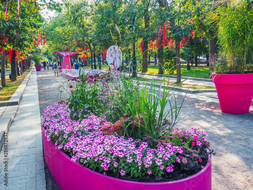 Photography Urban Landscape Design decorations in Moscow, Russia.