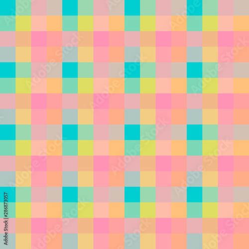 Japanese Bubblegum Pastel Plaid Seamless Pattern