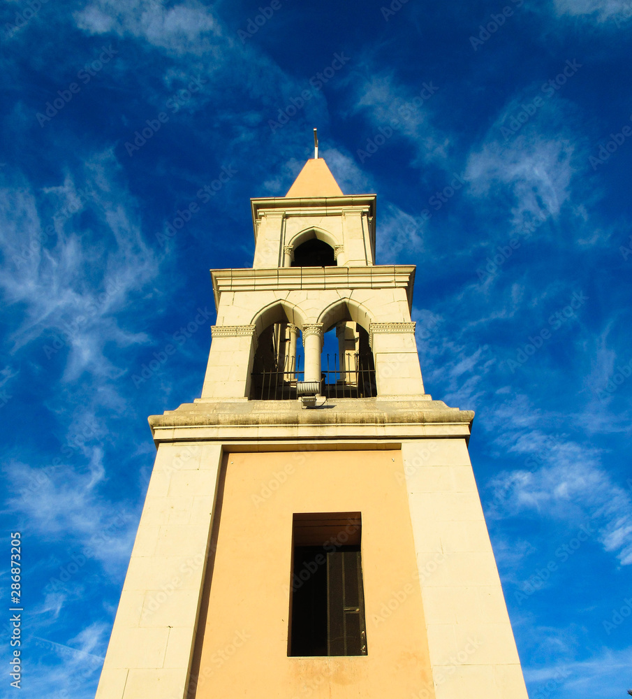 Bell Building Blue Sky Background