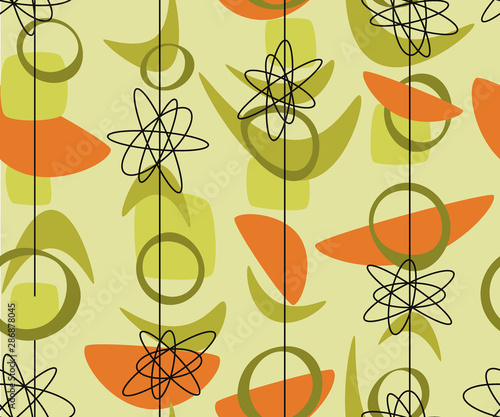 Middle age bio shapes seamless pattern