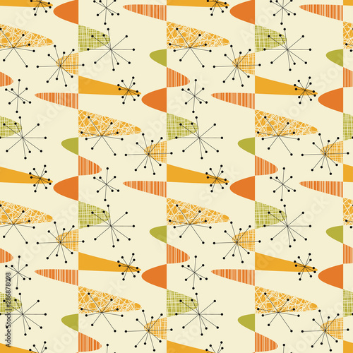 Cute middle age geometric seamless pattern