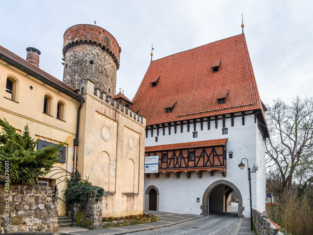 Bechynska Gate at Kotnov Castle in Tabor, Czech Republic
