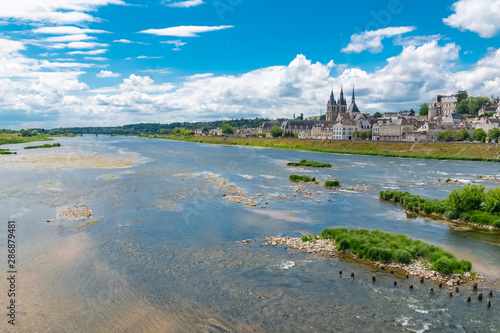 Photos Blois in France, panorama of the city, with the Saint-Nicolas church and the riv