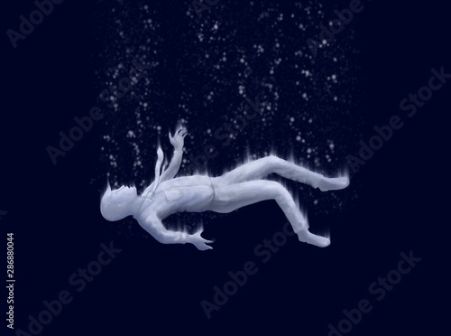 Foto Depressed working man drowning , sadness, loneliness, emotional stress, problem