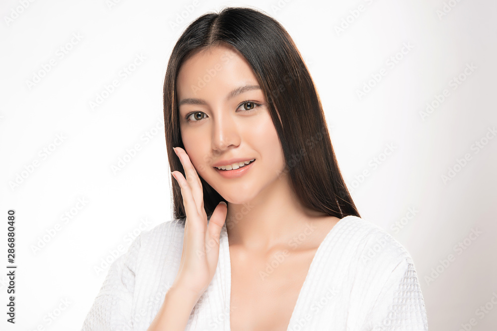 Beautiful Young Asian Woman with Clean Fresh Skin, Beautiful Young Asian Woman with Clean Fresh Skin,