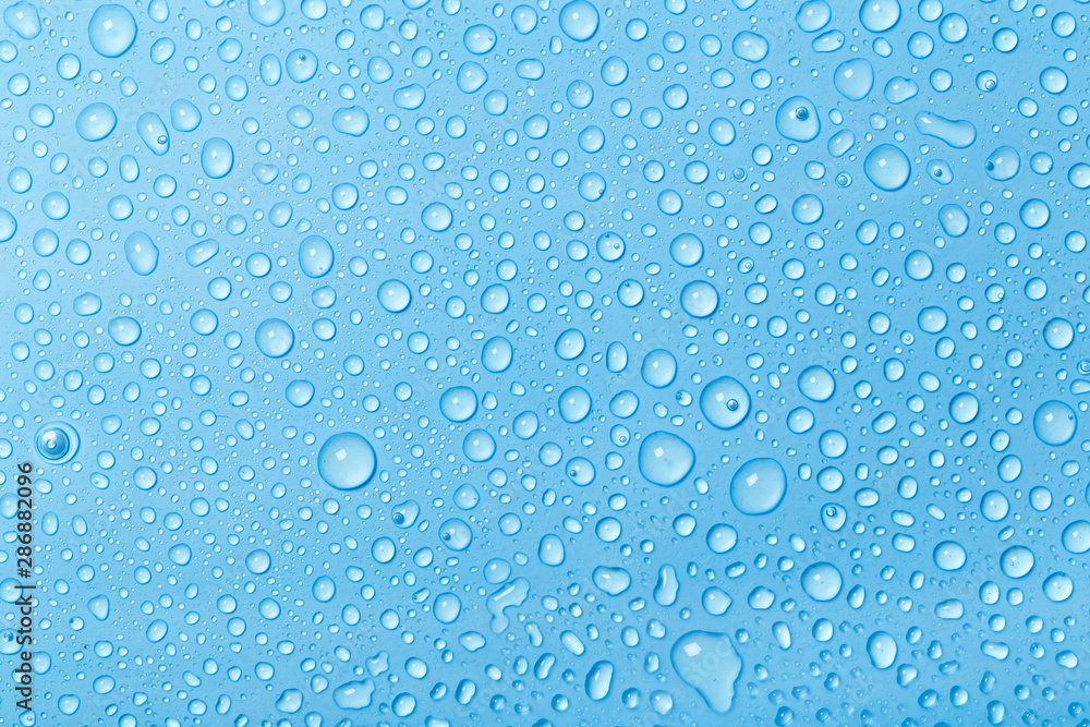 Blue water drops background