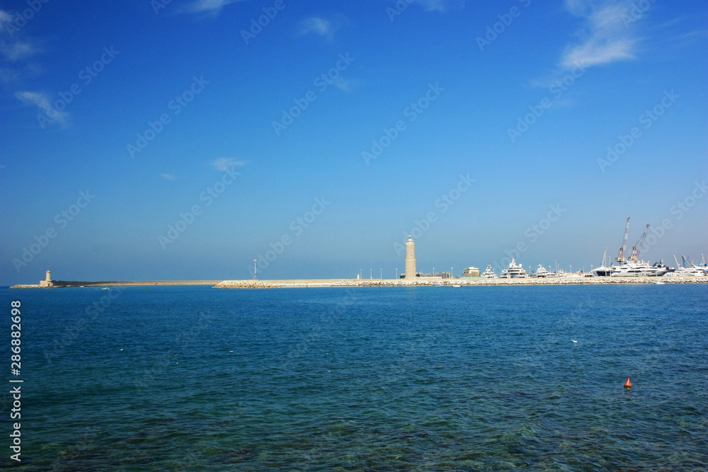 Blue Sea at the port of Livorno, Italy