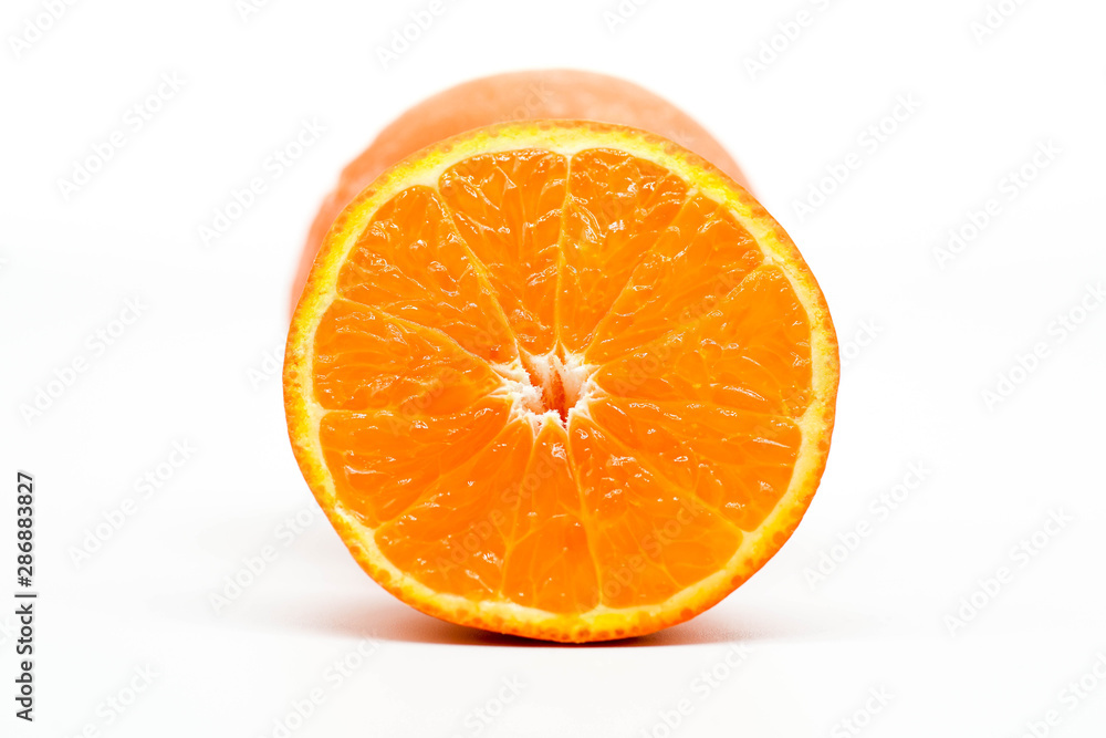 Fresh healthy slice orange citrus isolated on white background Fresh healthy slice orange citrus isolated on white background