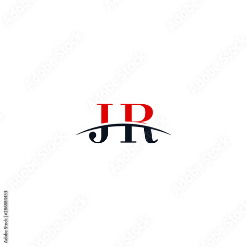 Free Download Initial letter JR, overlapping movement swoosh horizon logo company design inspiration in red and dark blue color vector - GFXLoad