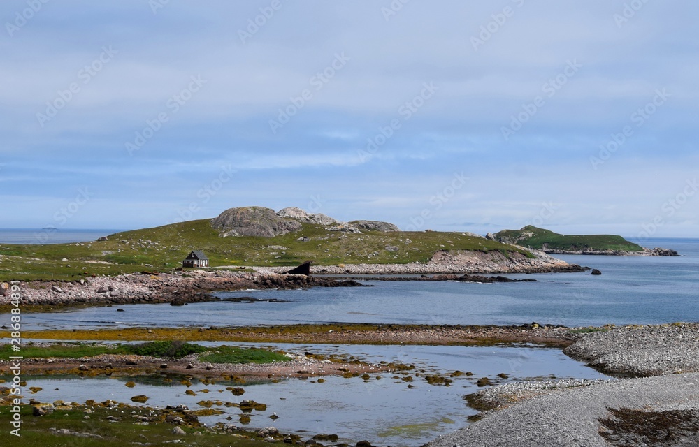 coastline landscape along Ile aux Marin, Saint Pierre and Miquelon