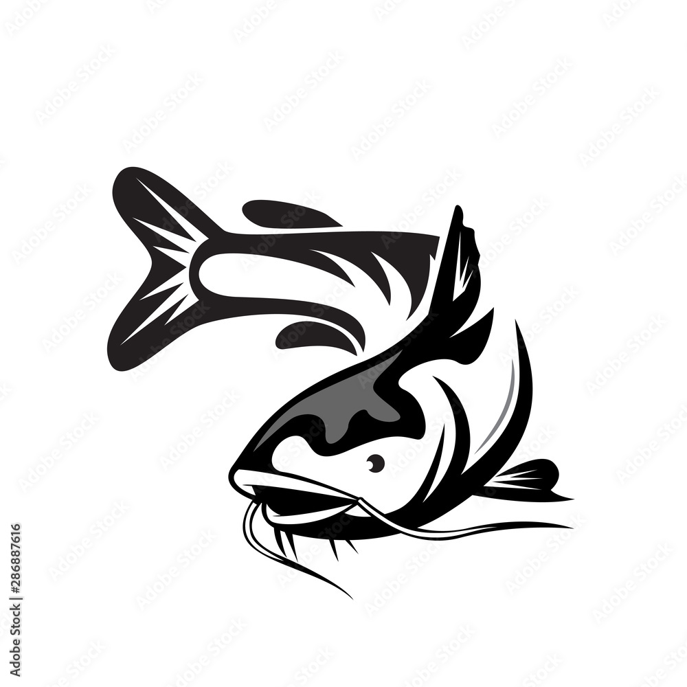 Catfish swimming style logo design inspiration Catfish swimming style logo design inspiration