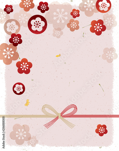 Vector illustration Japanese paper of plum