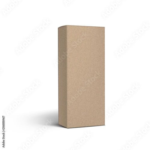 Brown Craft Paper Box Isolated On White Background