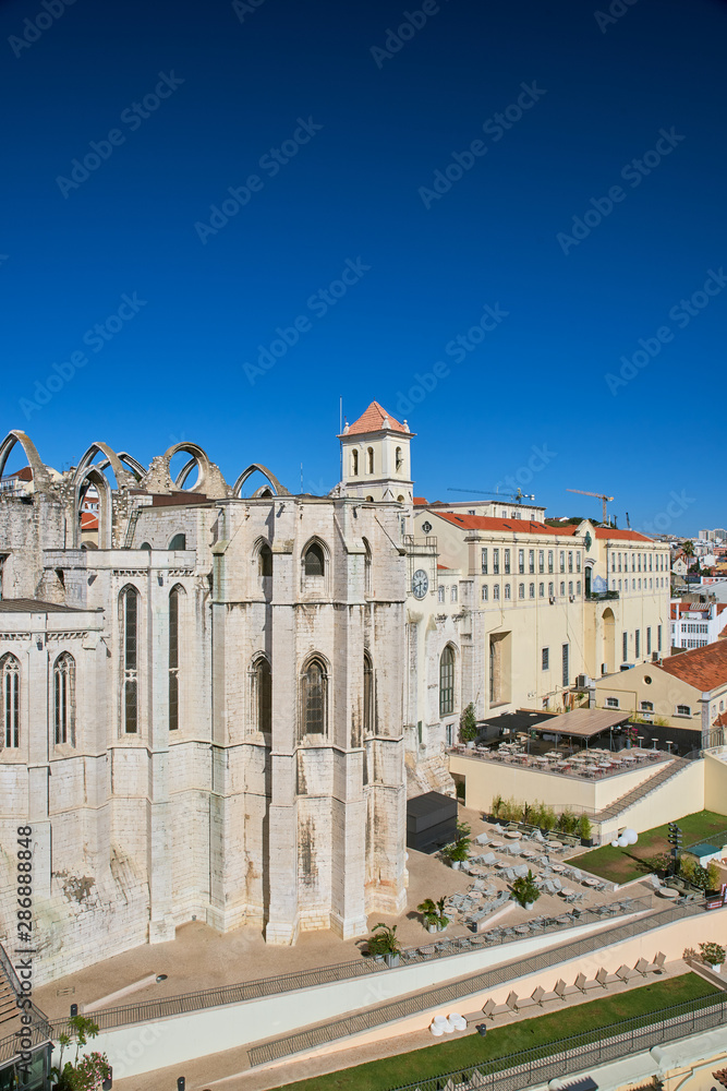 Panoramic aerial view in heart of Lisbon
