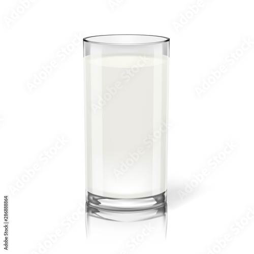 Milk In A Transparent Glass. Protein Rich Dairy Product