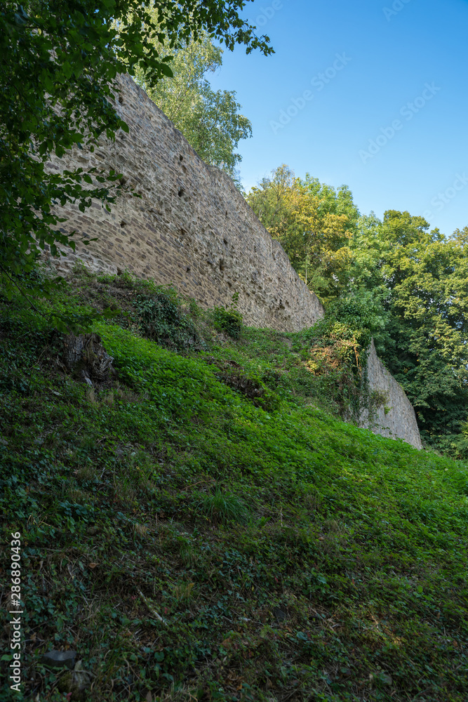 Impressions of a castle ruin on a hot summer day.