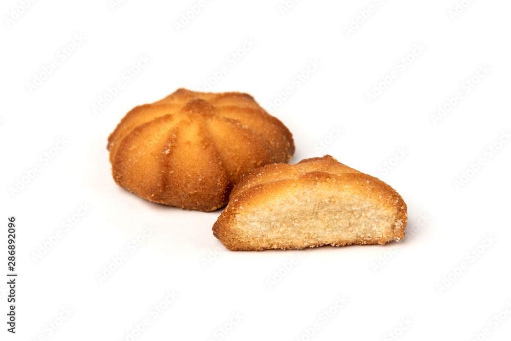 Shortbread cookies isolated on white background. Shortbread cookies isolated on white background.