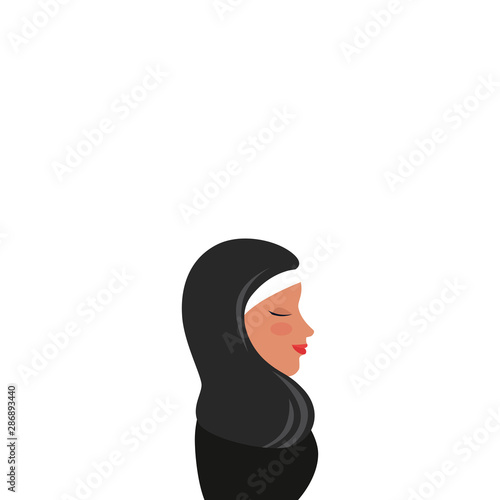 profile of islamic woman with traditional burka