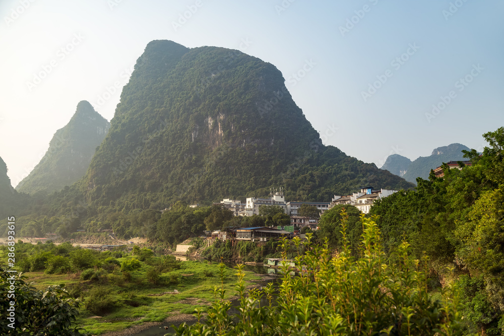 Mountains and Valley in Yangshuo Province, China