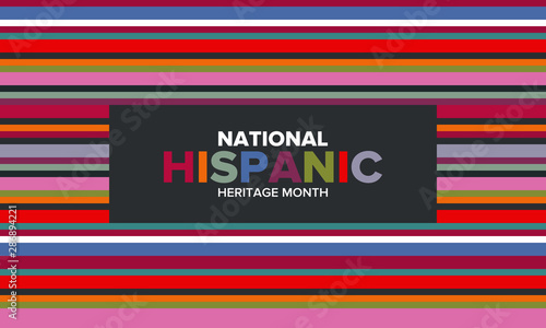 National Hispanic Heritage Month in September and October. Hispanic and Latino Americans culture. Celebrate annual in United States. Poster, card, banner and background. Vector illustration