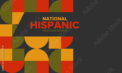 National Hispanic Heritage Month in September and October. Hispanic and Latino Americans culture. Celebrate annual in United States. Poster, card, banner and background. Vector illustration