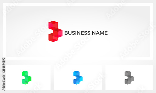 Hexagon Semi Transparent Cube Stacked Logo
