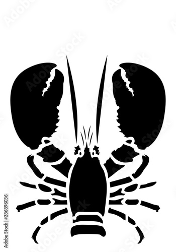 Lobster Silhouette Icon on White Background. Vector - Vector