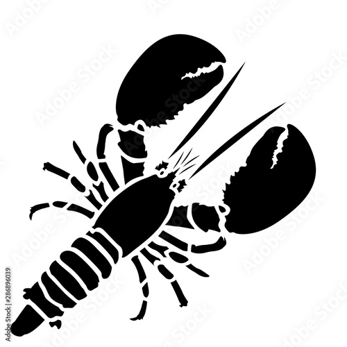 Lobster Silhouette Icon on White Background. Vector - Vector