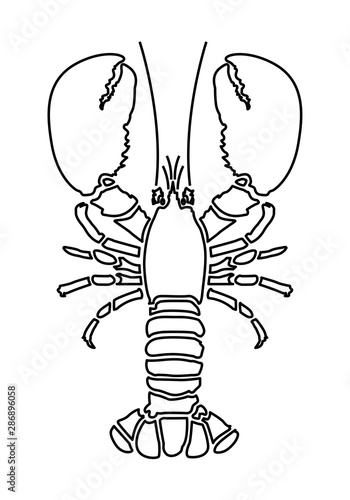 Lobster Silhouette Icon on White Background. Vector - Vector
