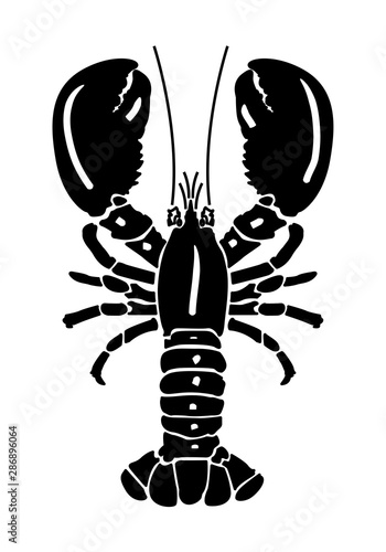 Lobster Silhouette Icon on White Background. Vector - Vector