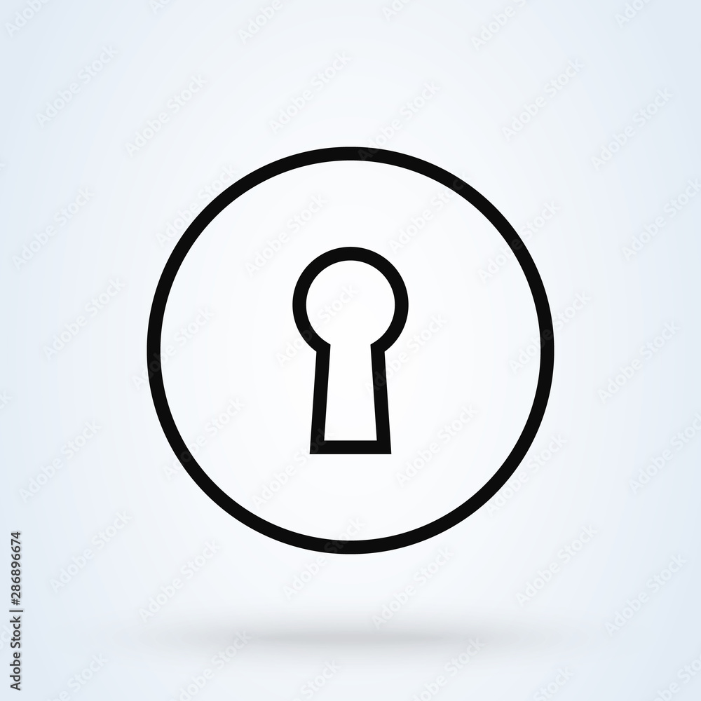 Keyhole Simple vector. outline modern icon design illustration Keyhole Simple vector. outline modern icon design illustration