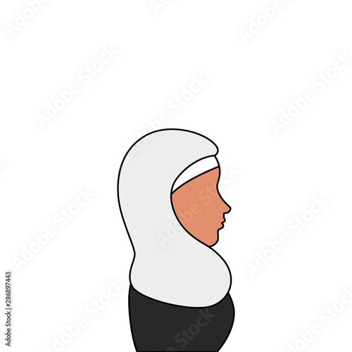 profile of islamic woman with traditional burka