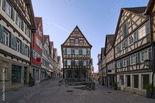 Fachwerkhäuser in der Altstadt von Schwäbisch Hall in Baden-Württemberg, Deutschland  © Lapping Pictures
