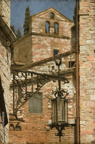 Medieval street lamp - Vintage photo