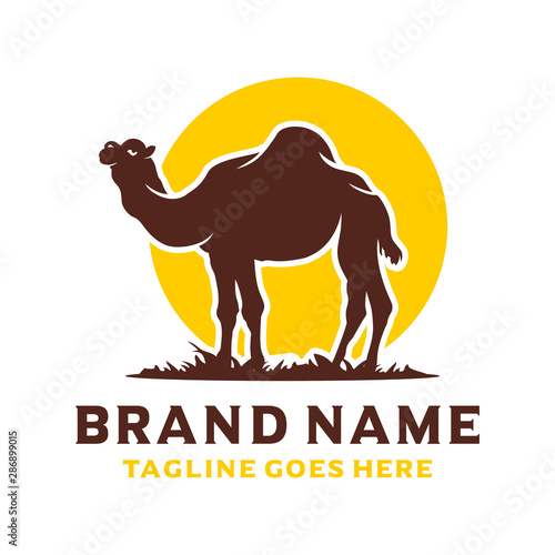 desert camel silhouette logo design