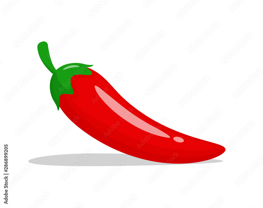 Red pepper gives a spicy taste. Vector on a white background. Red pepper gives a spicy taste. Vector on a white background.