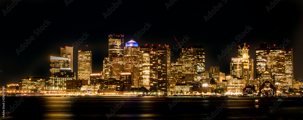 Night view of city skyline