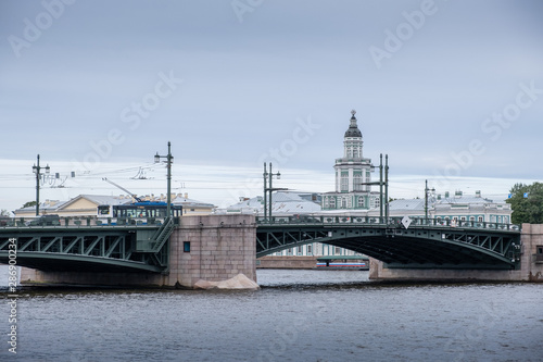 Trinity Bridge is a bascule bridge across the Neva in Saint Petersburg