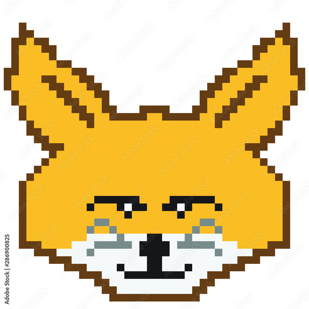 Obraz premium vector pixel art fox isolated