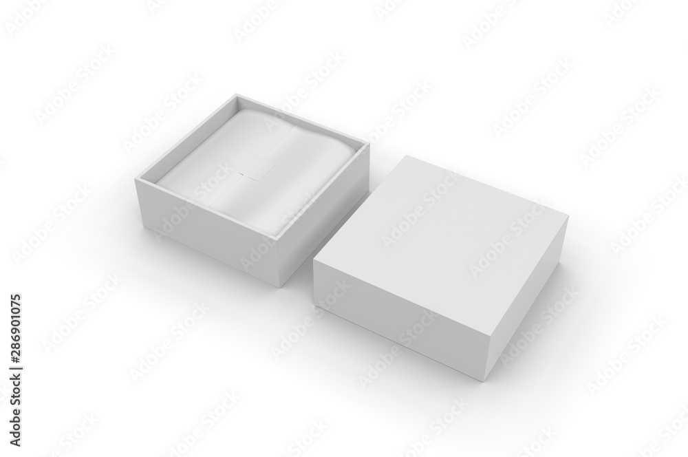 White blank hard cardboard box mock up template, 3d illustration. White blank hard cardboard box mock up template, 3d illustration.
