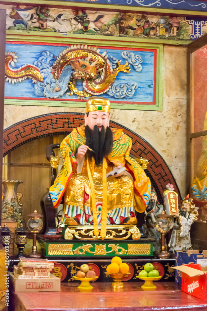 Fototapeta premium Gods and goddess at Leong San See temple (Buddhist temple in Singapore built in 1917)