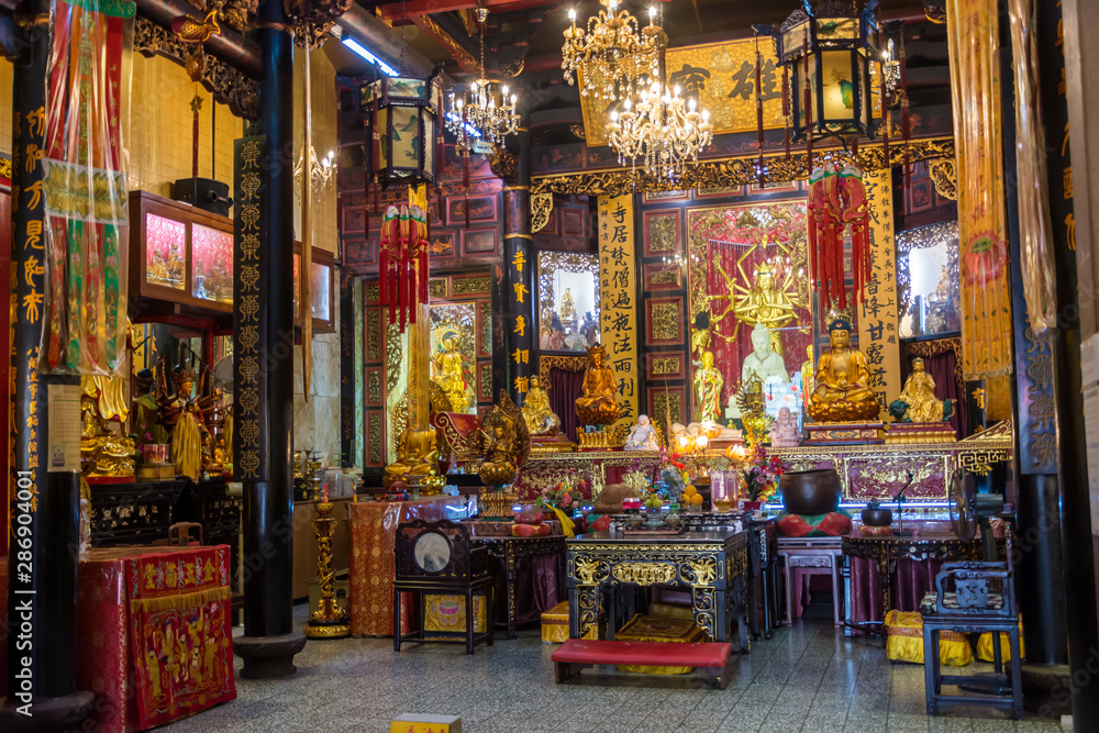 Gods and goddess at Leong San See temple (Buddhist temple in Singapore built in 1917) Gods and goddess at Leong San See temple (Buddhist temple in Singapore built in 1917)