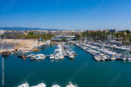 Salou, Spain. Beautiful day. Aerial Photography © Baurzhan