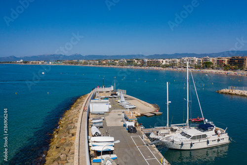 Salou, Spain. Beautiful day. Aerial Photography