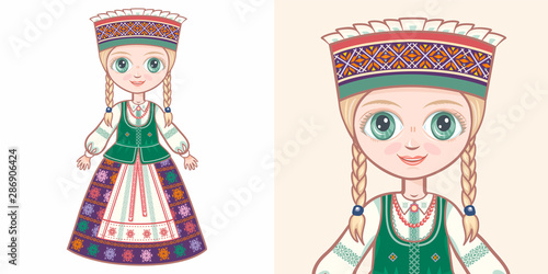 Lithuanian girl in national costume